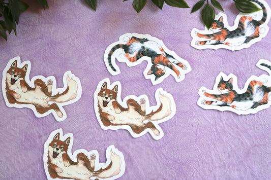 Cat & Dog Sticker- animal sticker