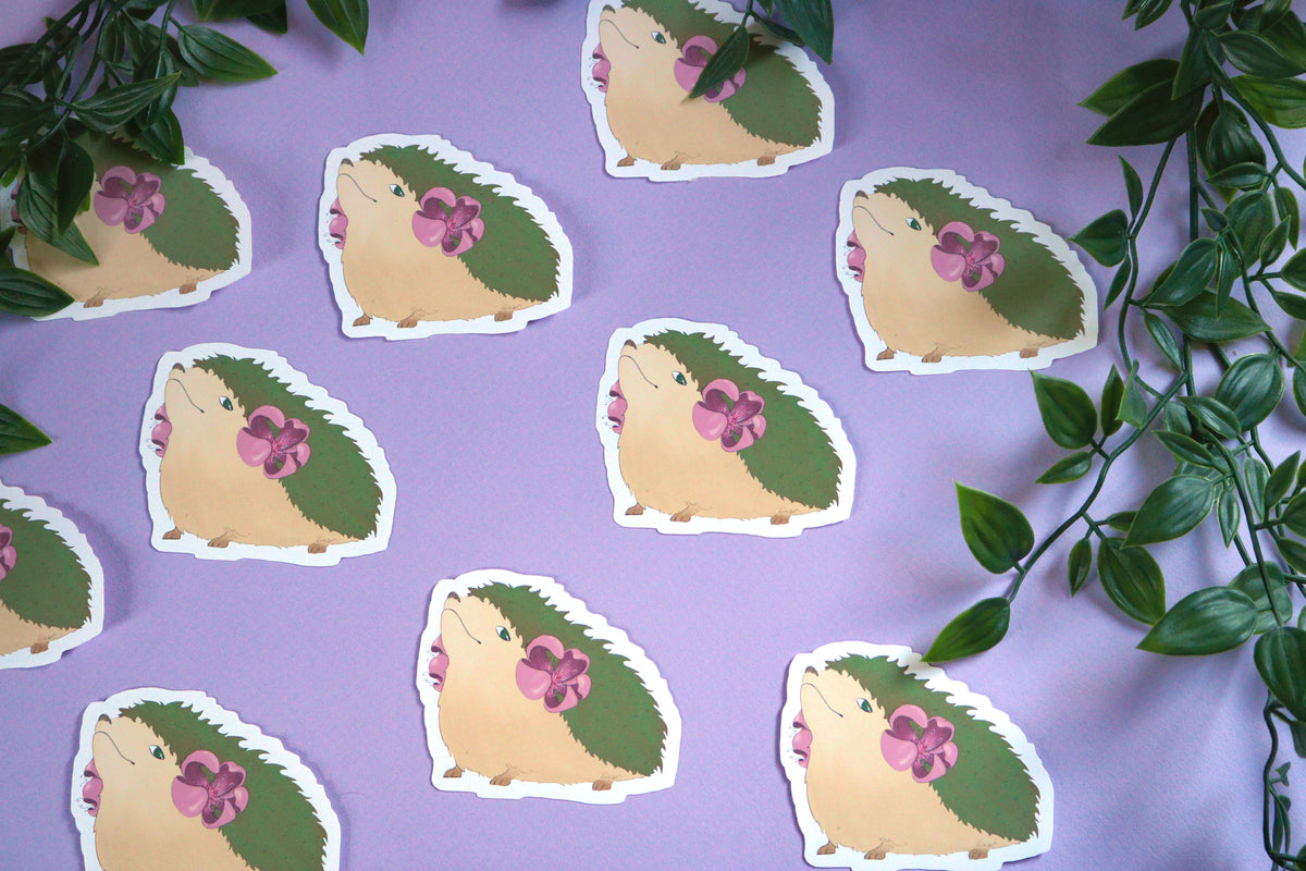 Flower Hedgehog - Animal Sticker