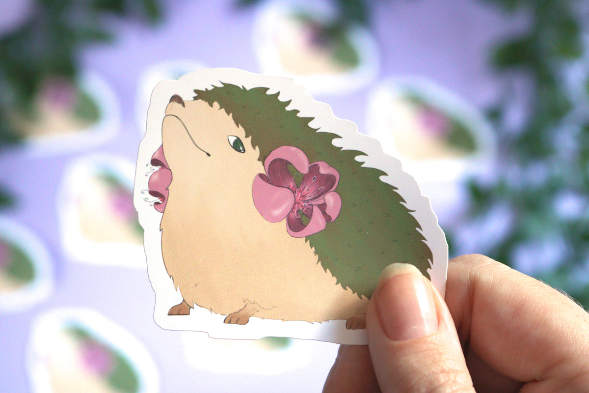 Flower Hedgehog - Animal Sticker